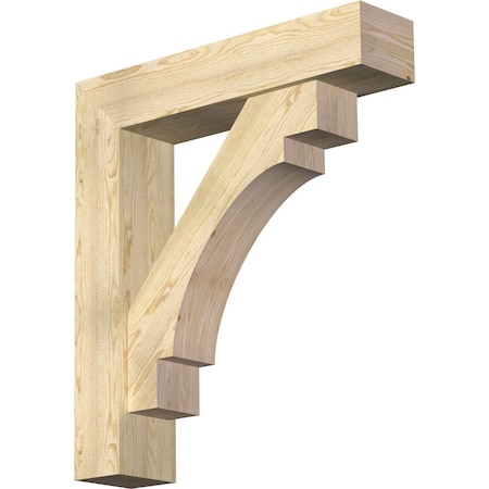 Merced Block Rough Sawn Bracket W/ Offset Brace, Douglas Fir, 8W X 36D X 40H